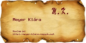 Meyer Klára névjegykártya